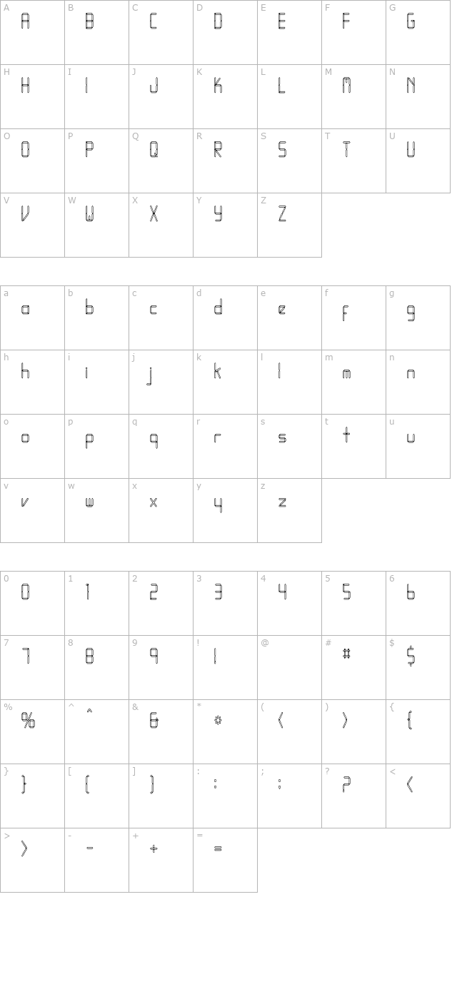 ledfonthc character map