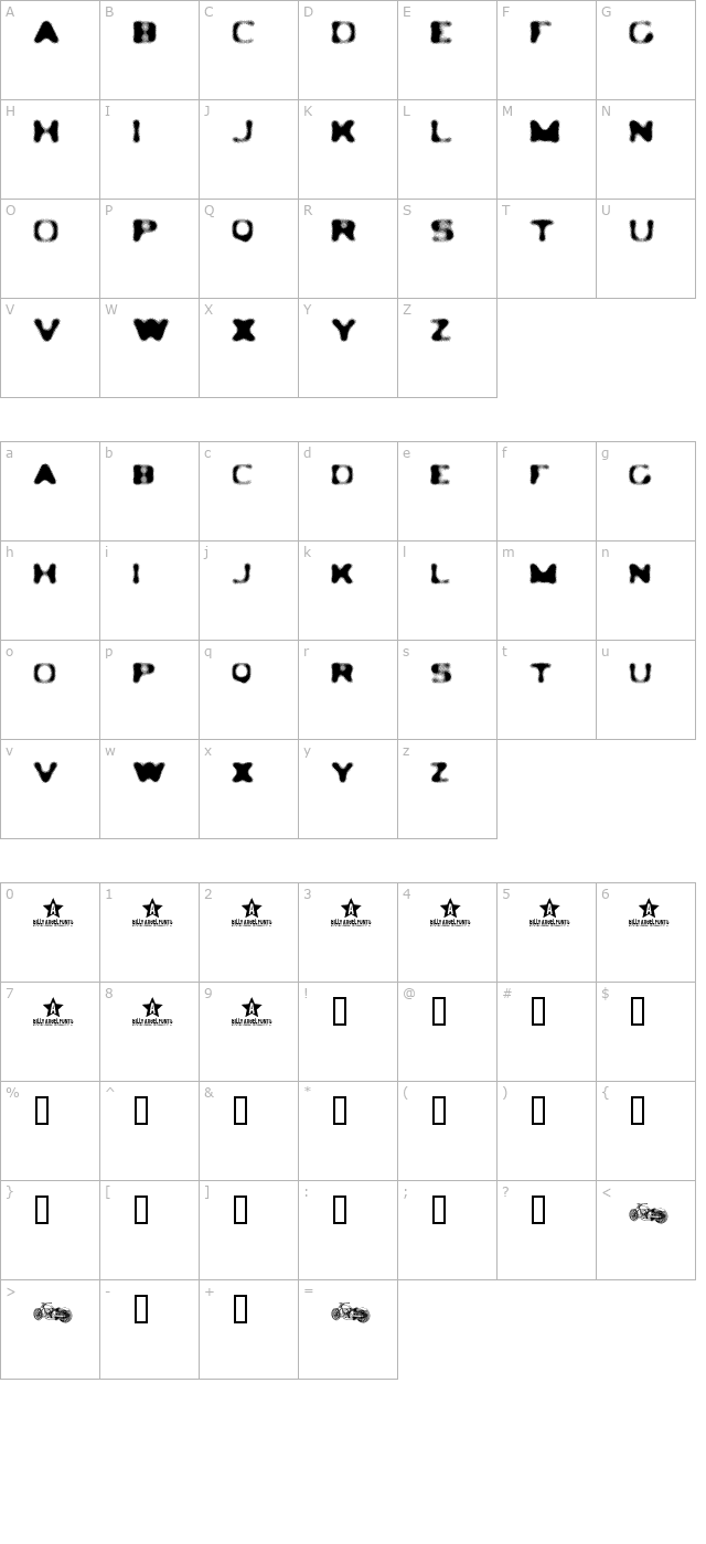 ledlight character map