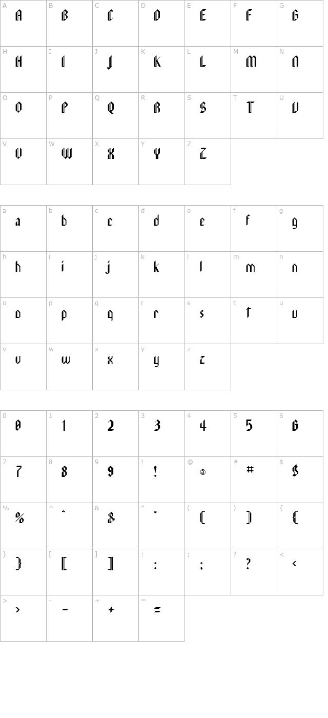 leebee-schwarz character map