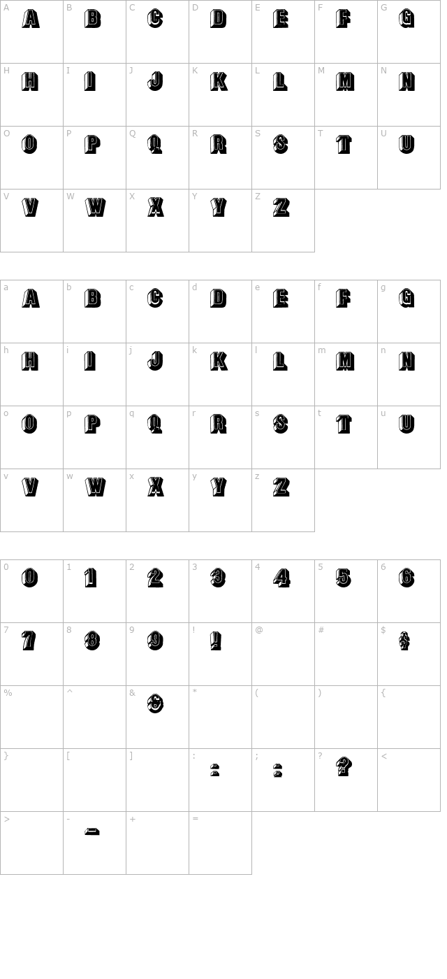 LeeCaps character map