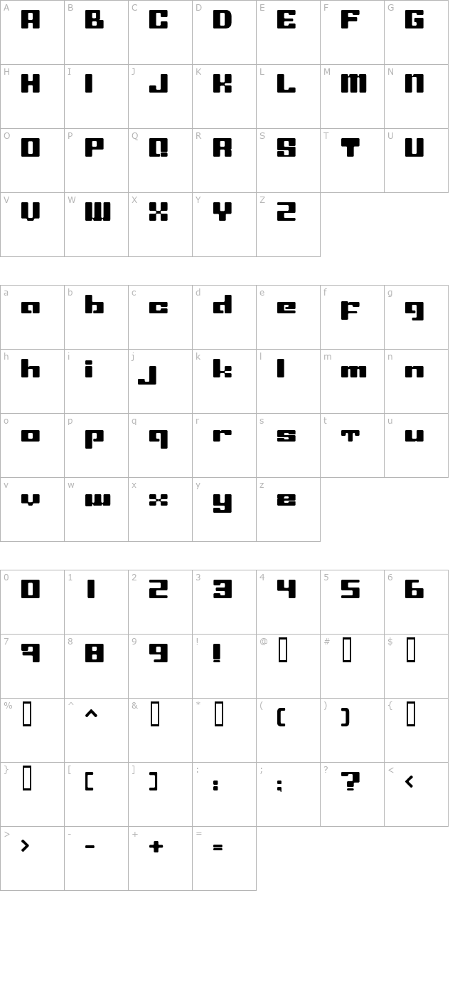 LeftOvers II character map