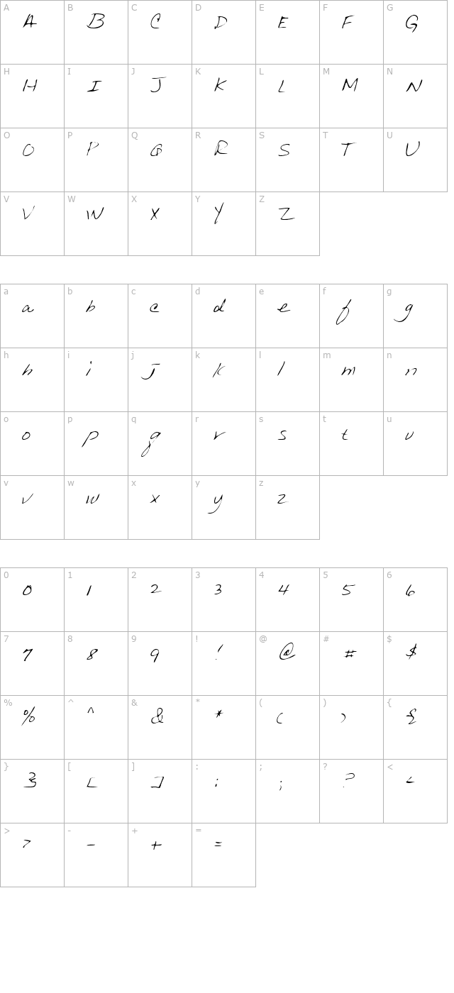 lehn013 character map