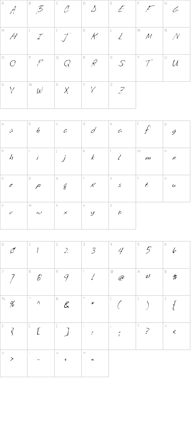 LEHN035 character map