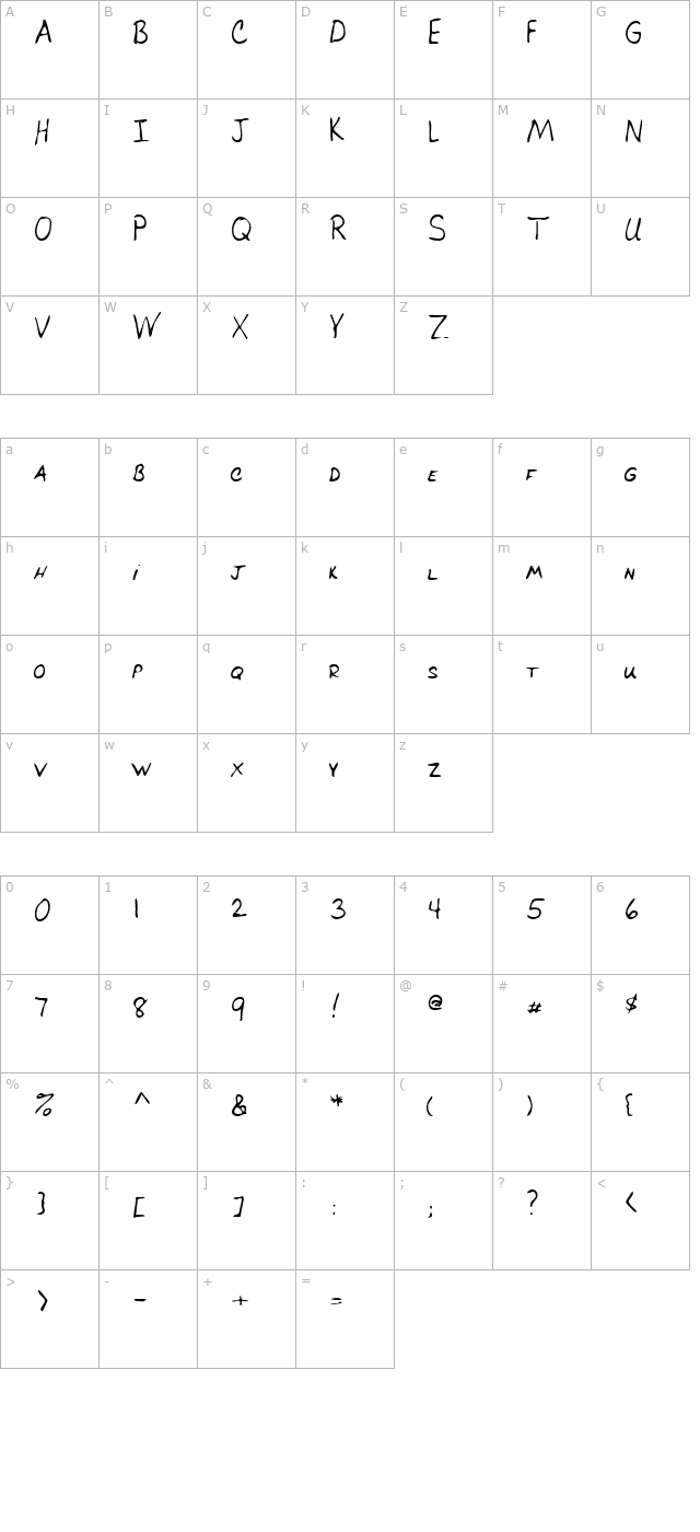 LEHN039 character map