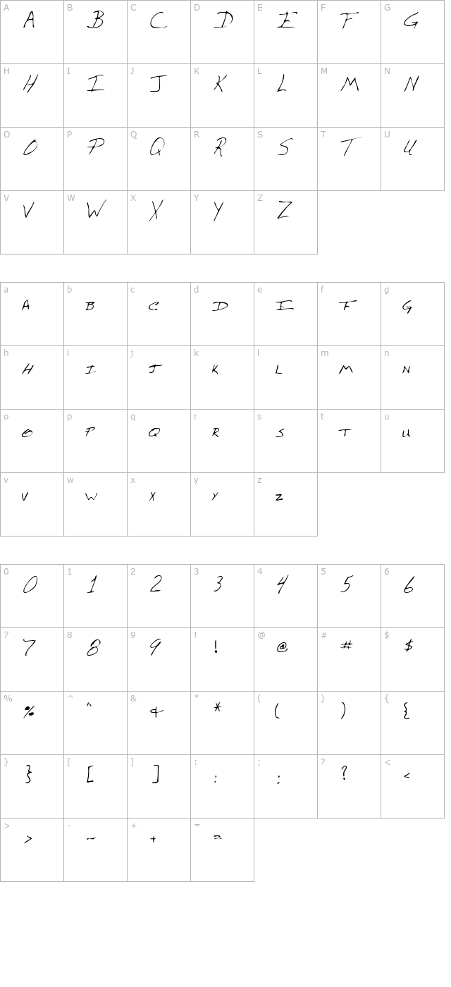 LEHN042 character map