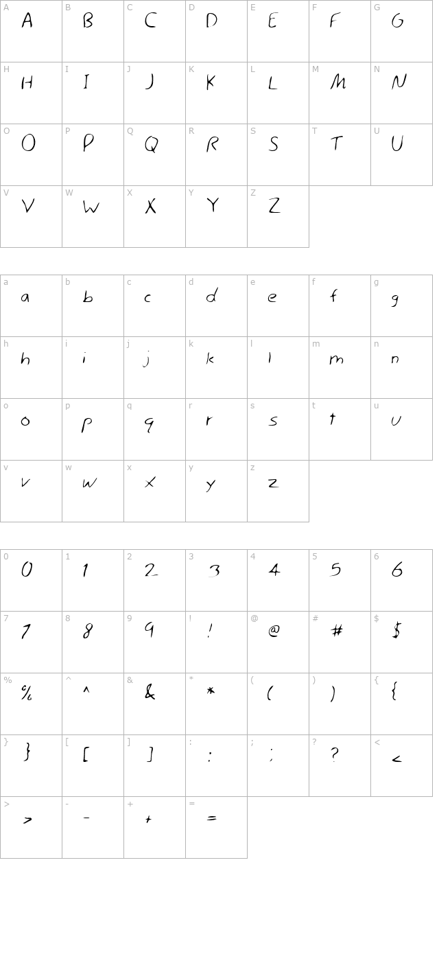 LEHN044 character map