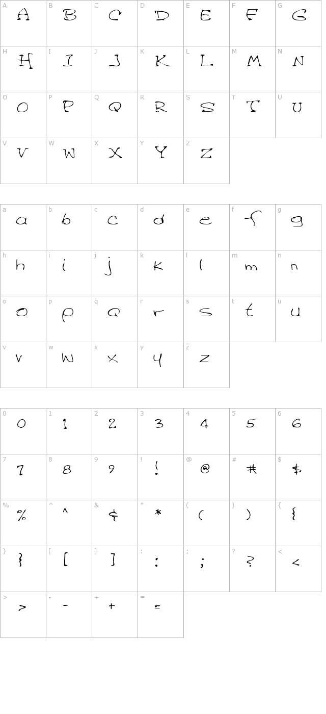 lehn045 character map