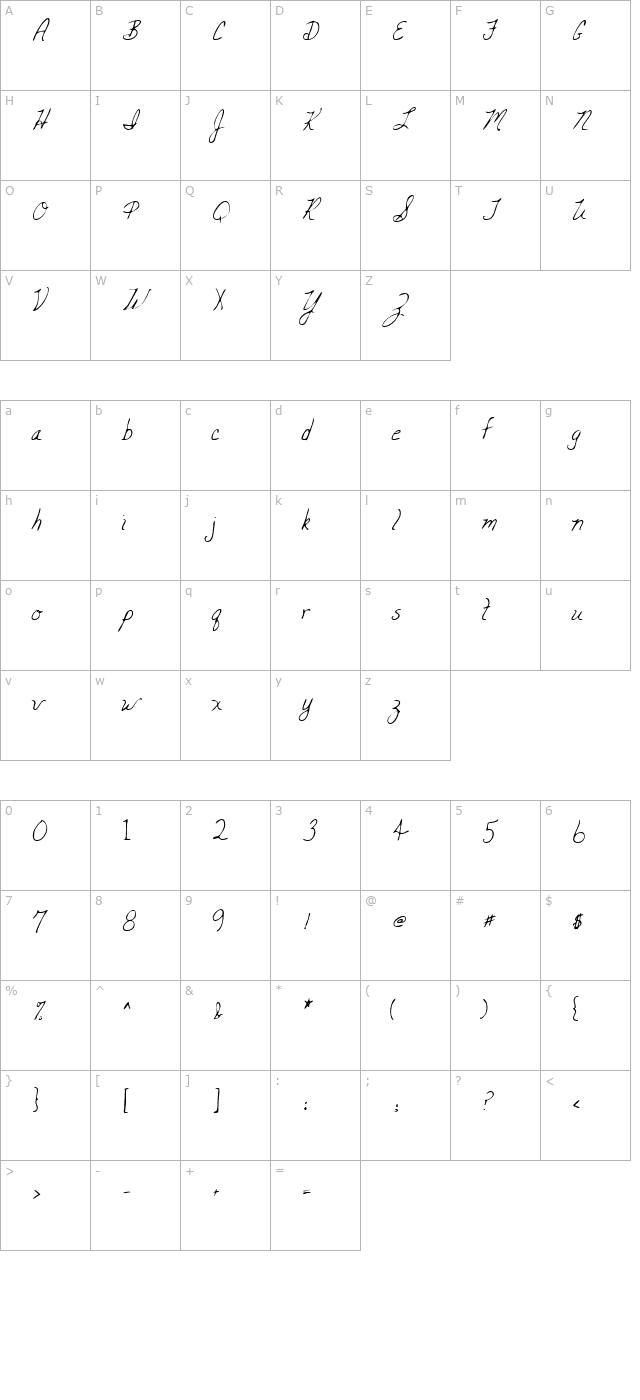 LEHN047 character map