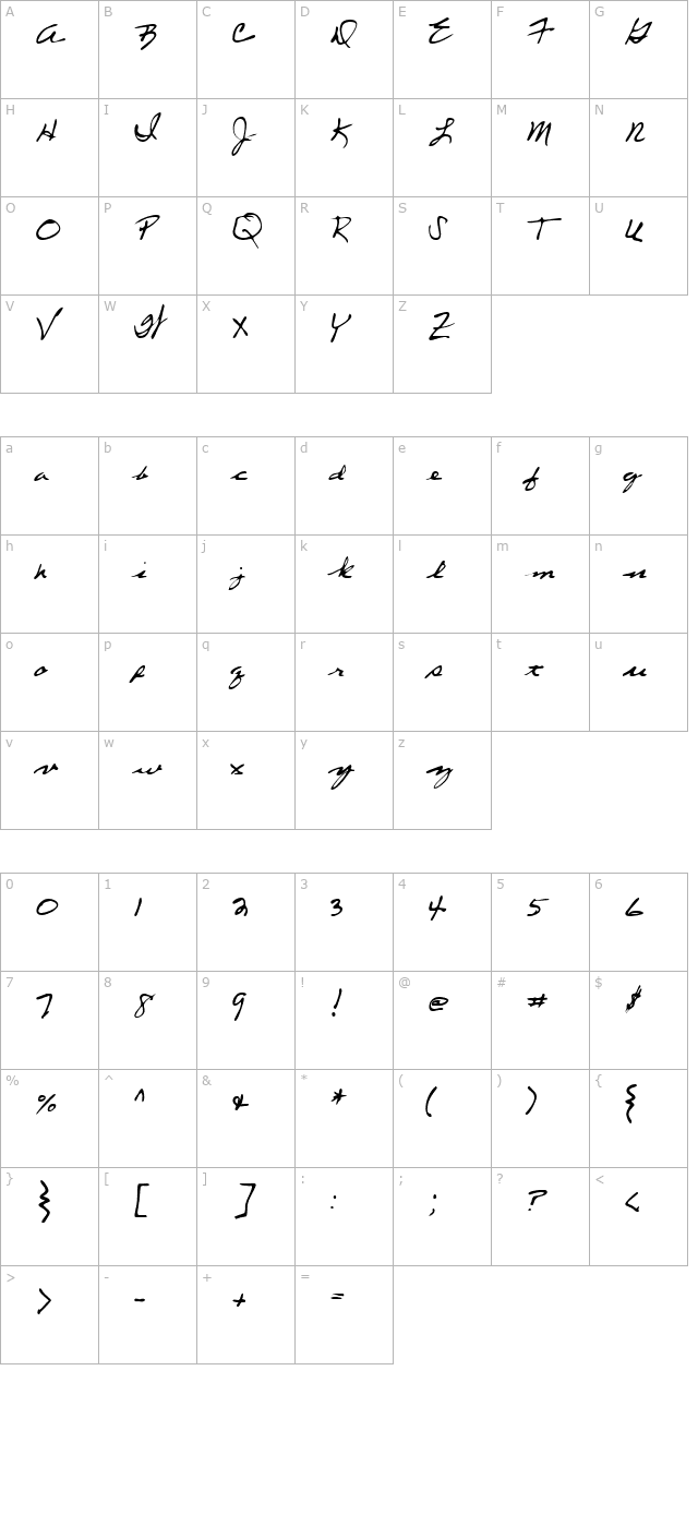 LEHN053 character map