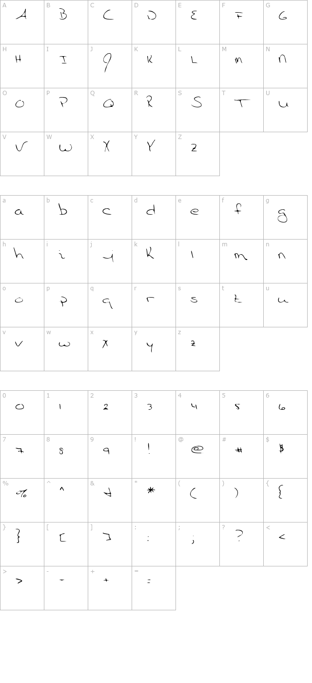 lehn055 character map