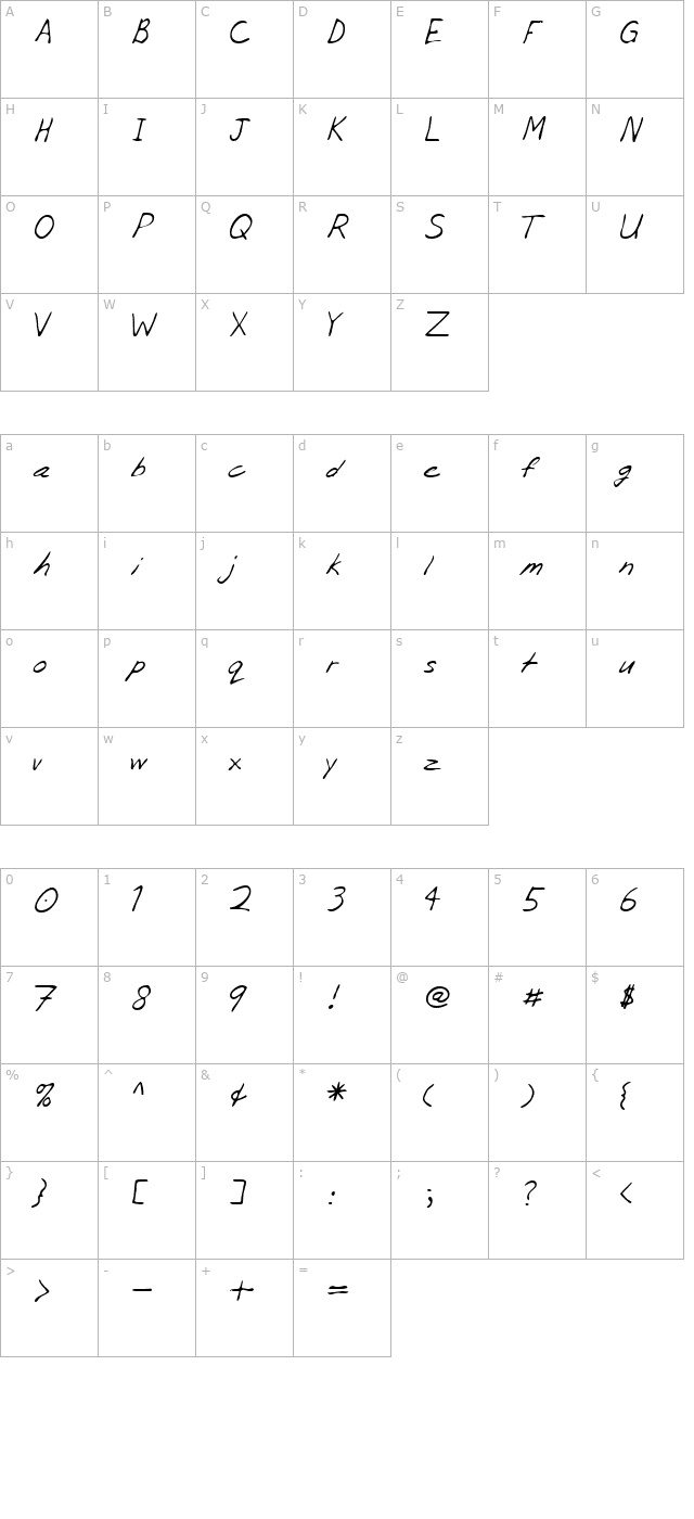 LEHN056 character map