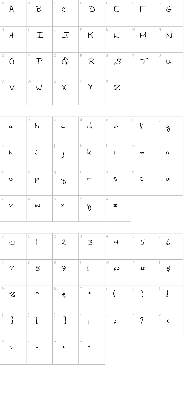 lehn057 character map