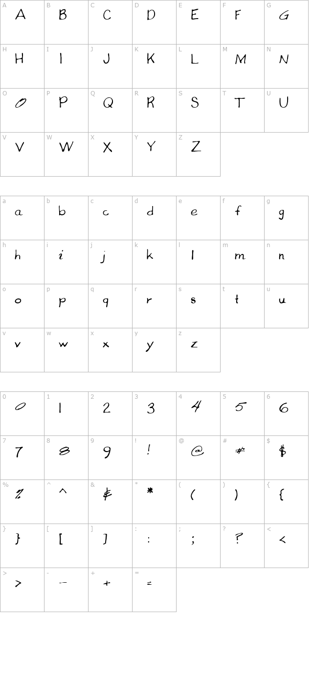 LEHN060 character map