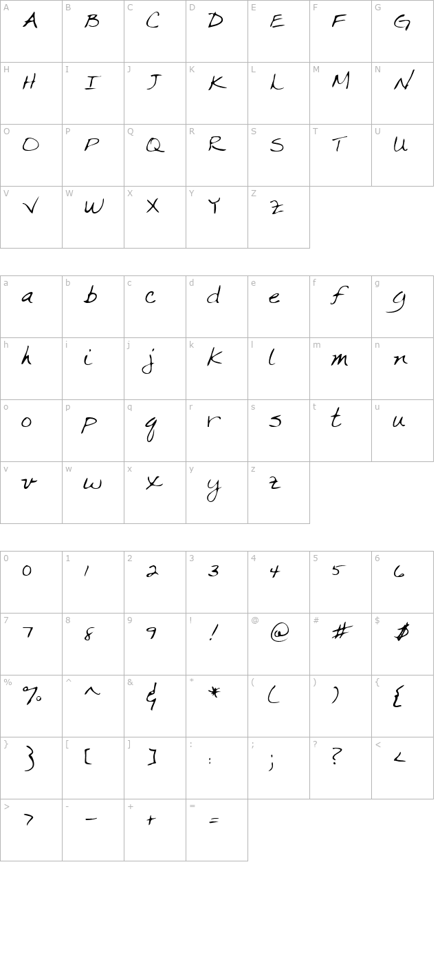 lehn063 character map