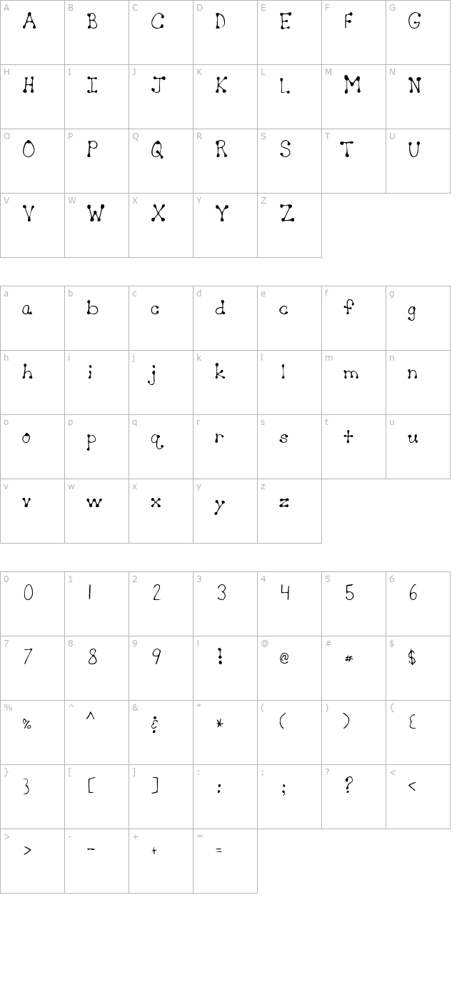 LEHN064 character map