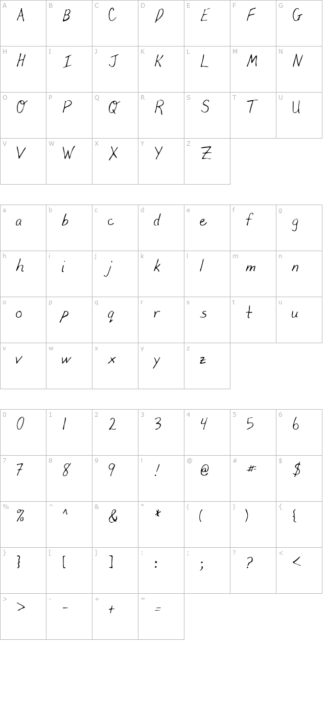 lehn078 character map