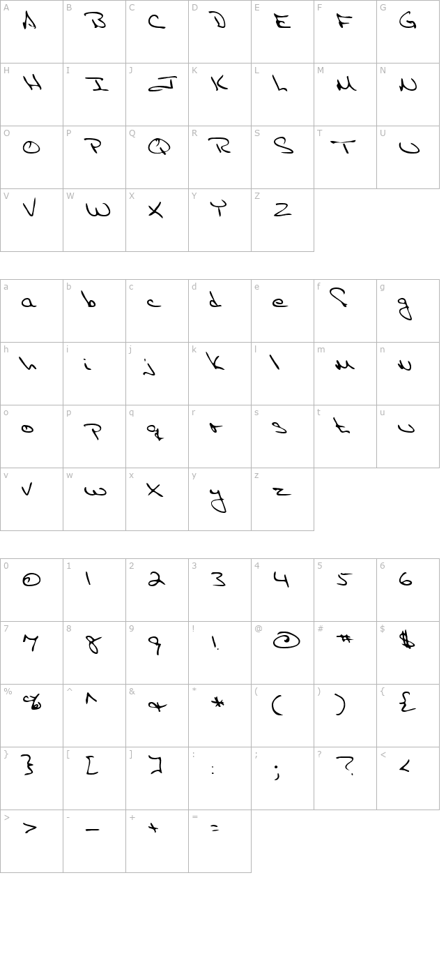 LEHN087 character map