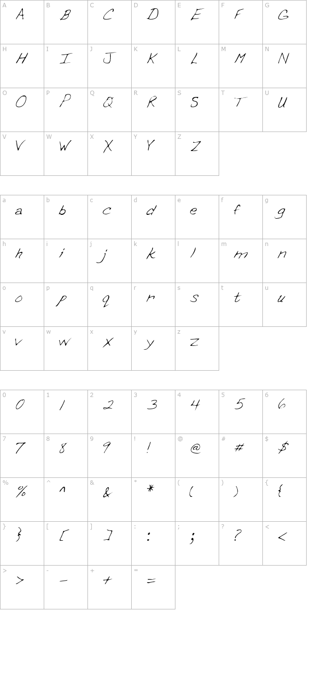 LEHN088 character map