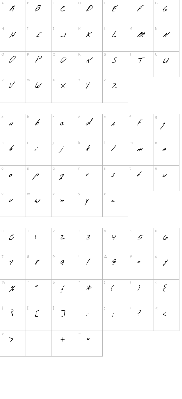 LEHN097 character map