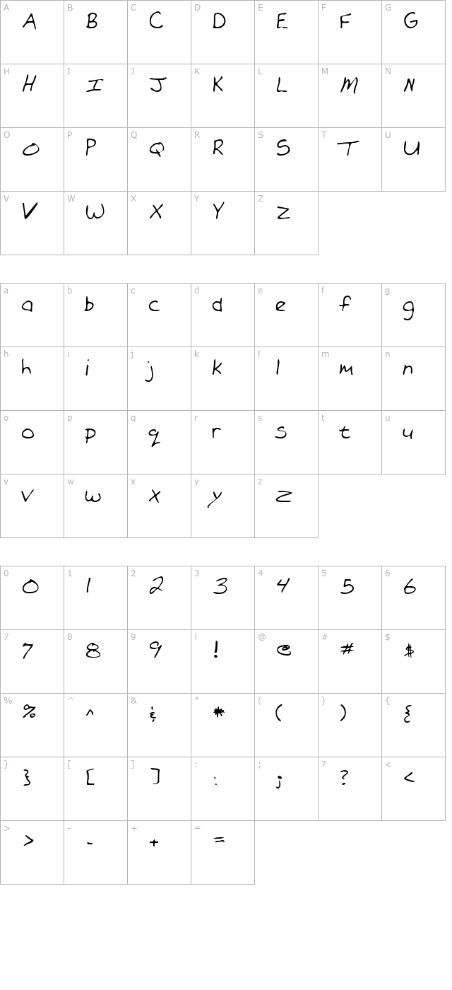 lehn101 character map