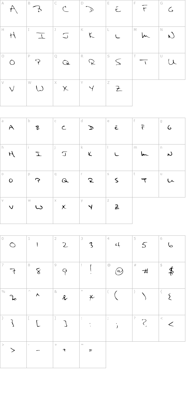 LEHN103 character map