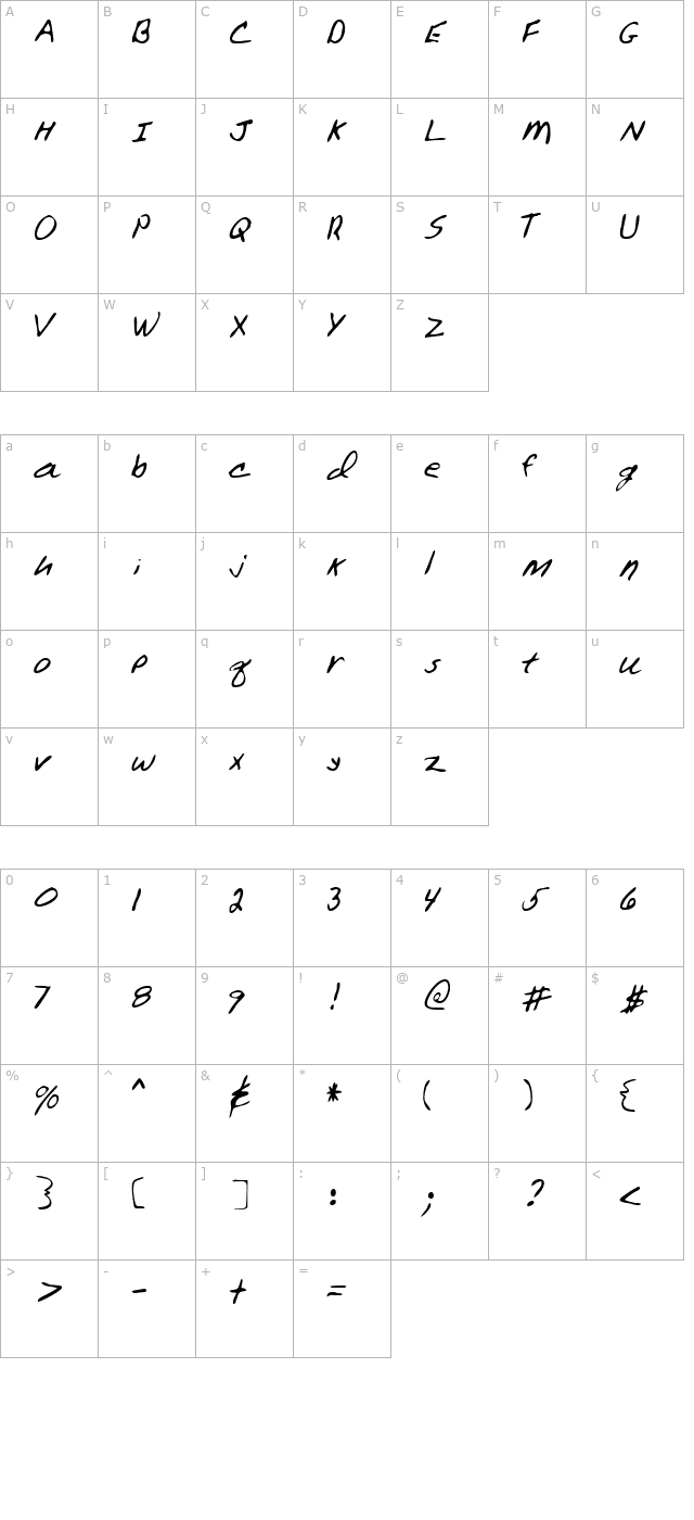 LEHN106 character map