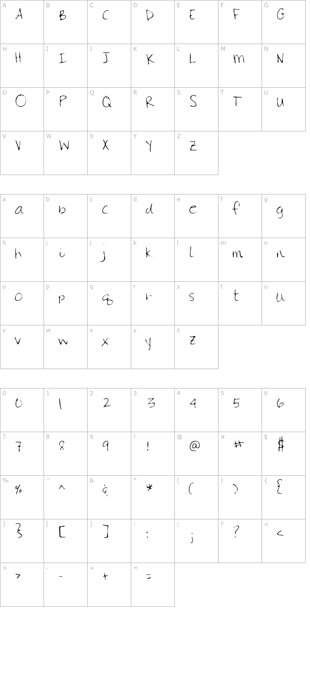 lehn115 character map