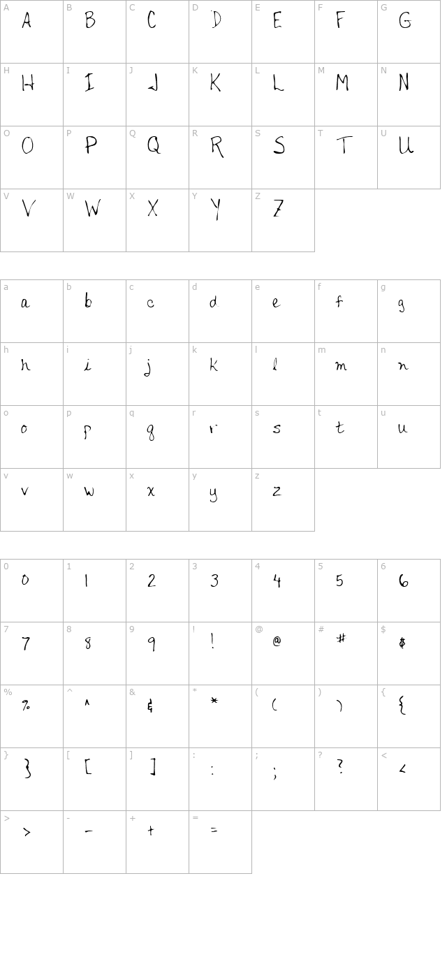 LEHN127 character map