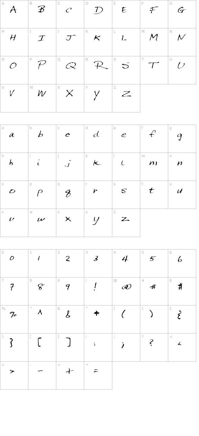 LEHN144 character map