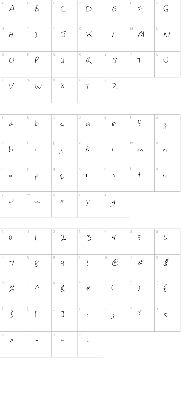 LEHN146 character map