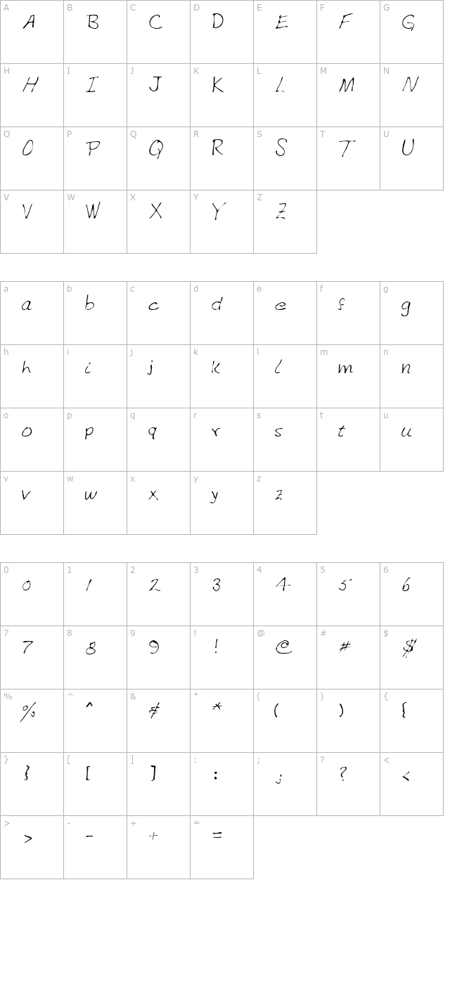 lehn151 character map