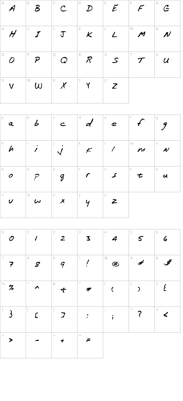 lehn172 character map