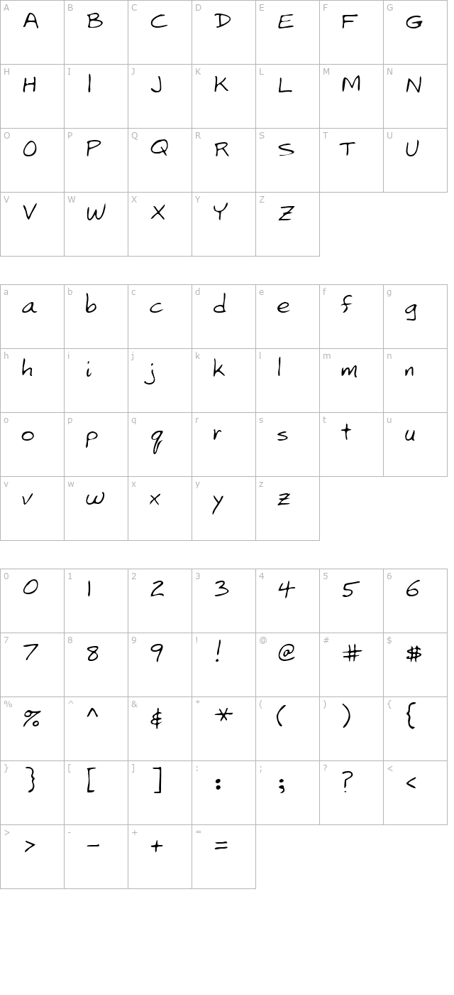 lehn173 character map