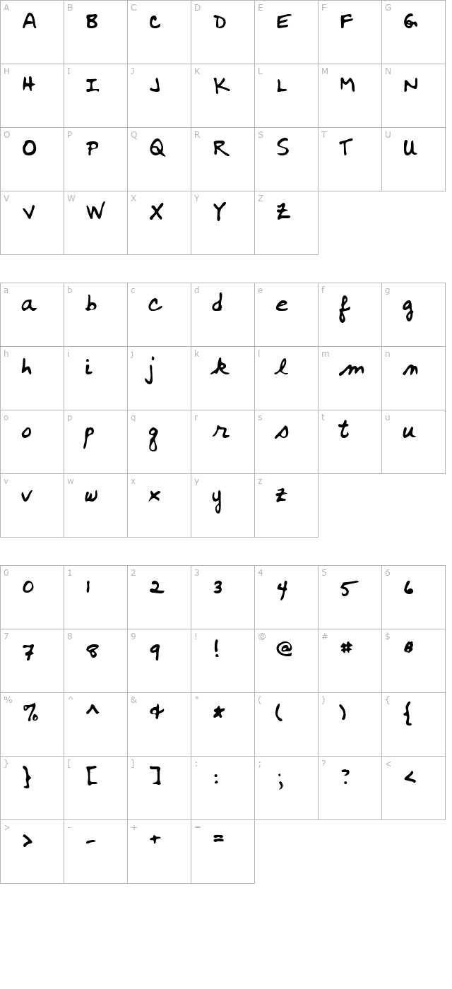 LEHN179 character map