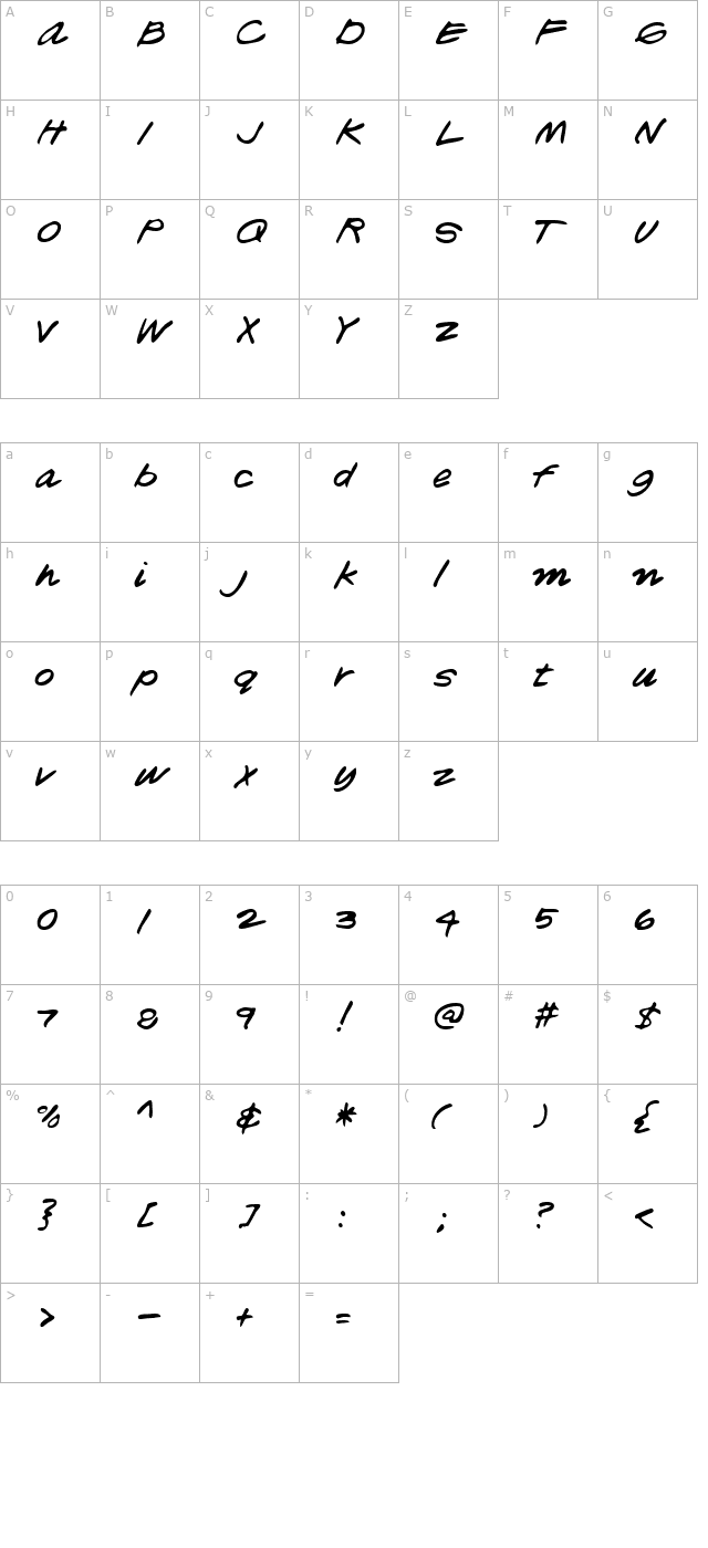 lehn181 character map