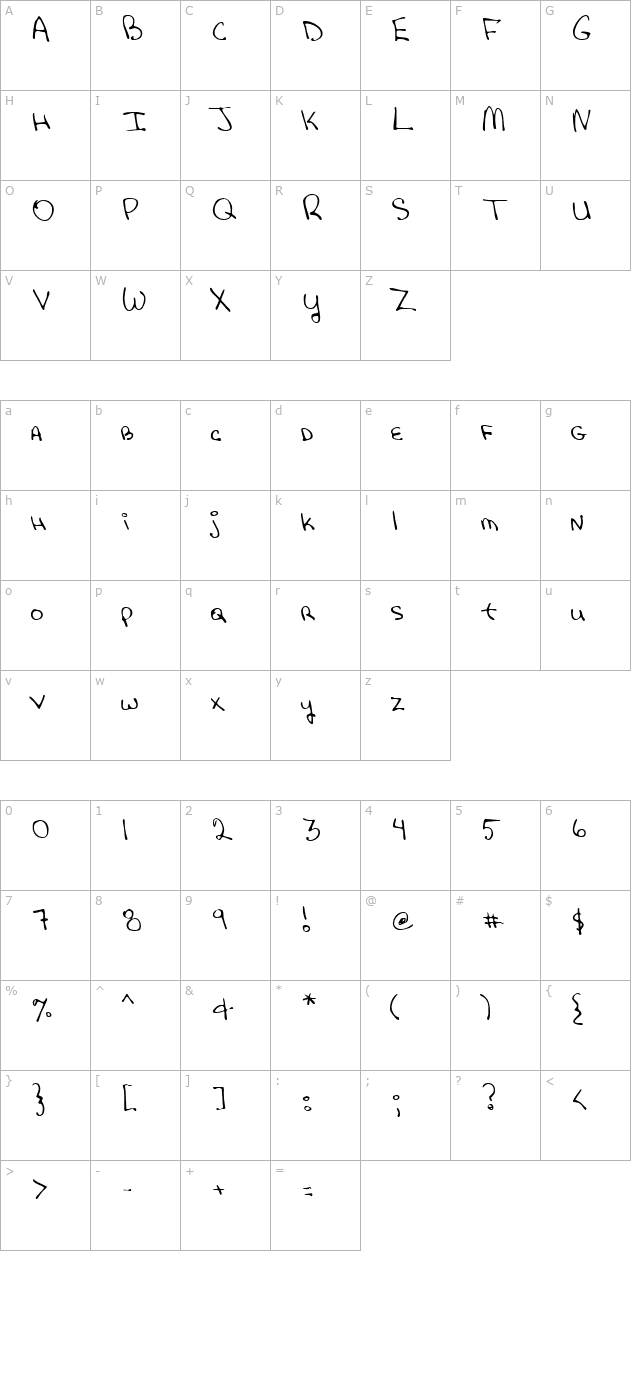 lehn204 character map