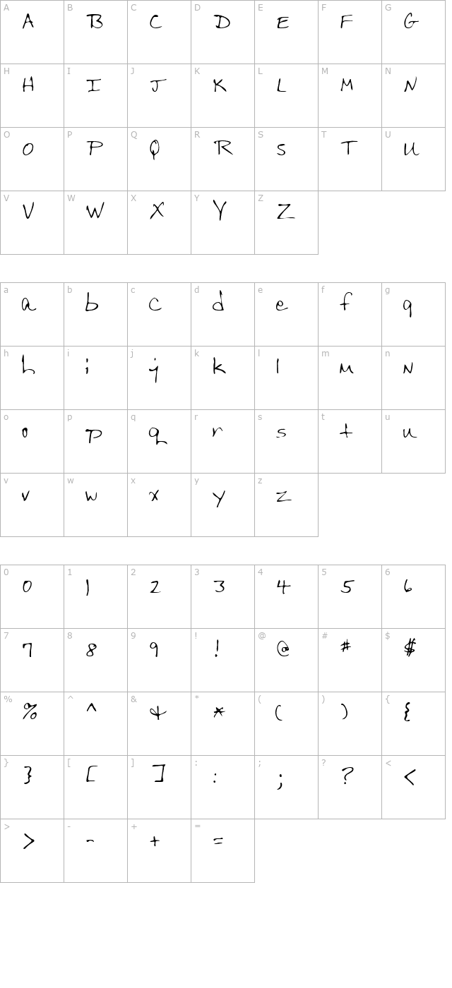 lehn206 character map