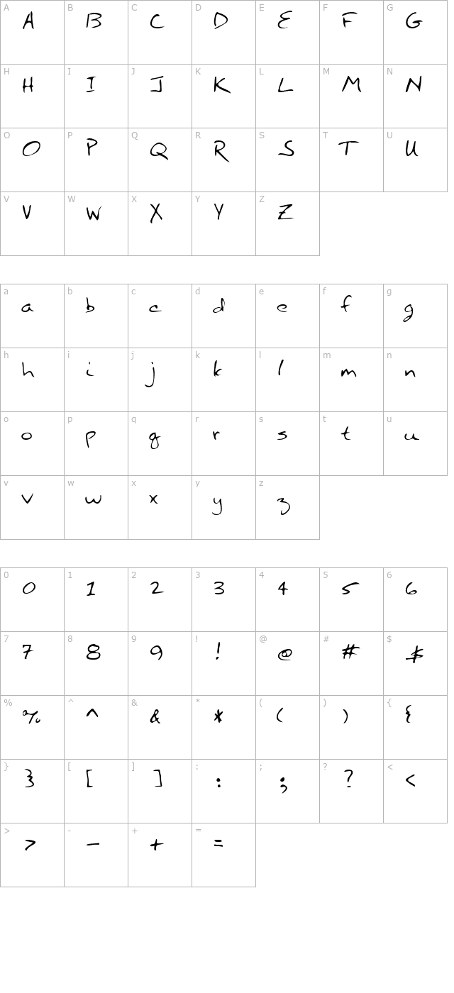 lehn211 character map