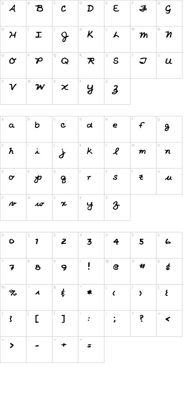 LEHN213 character map