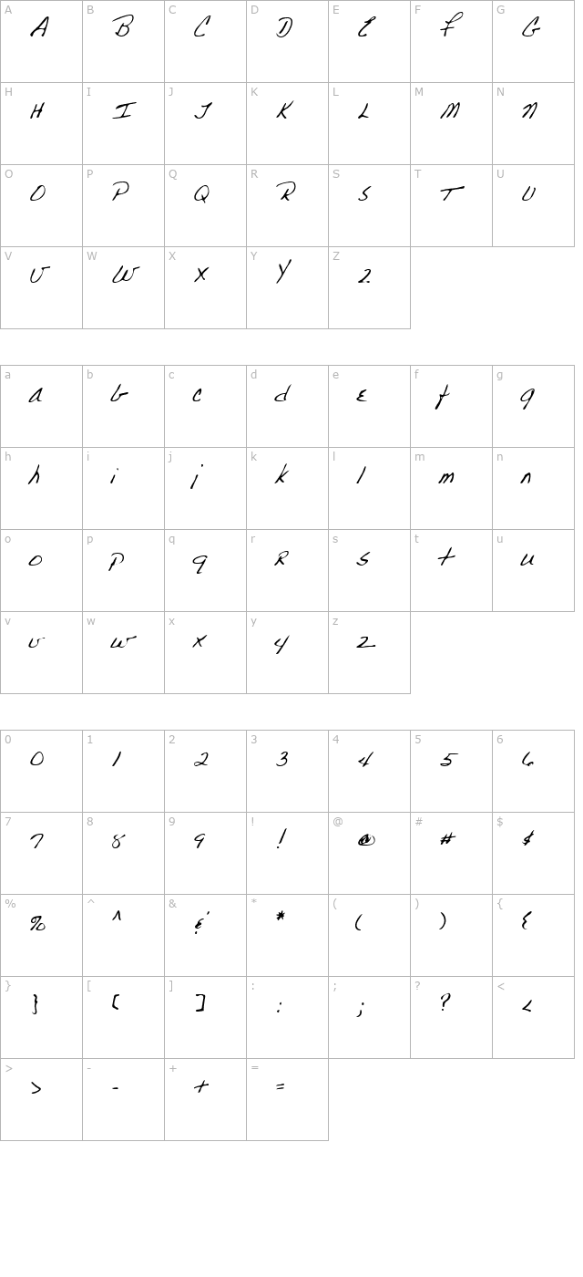 LEHN223 character map