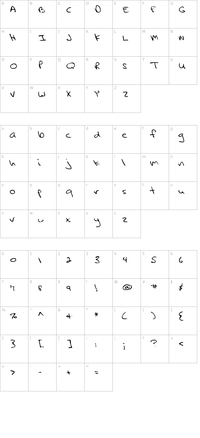 lehn231 character map