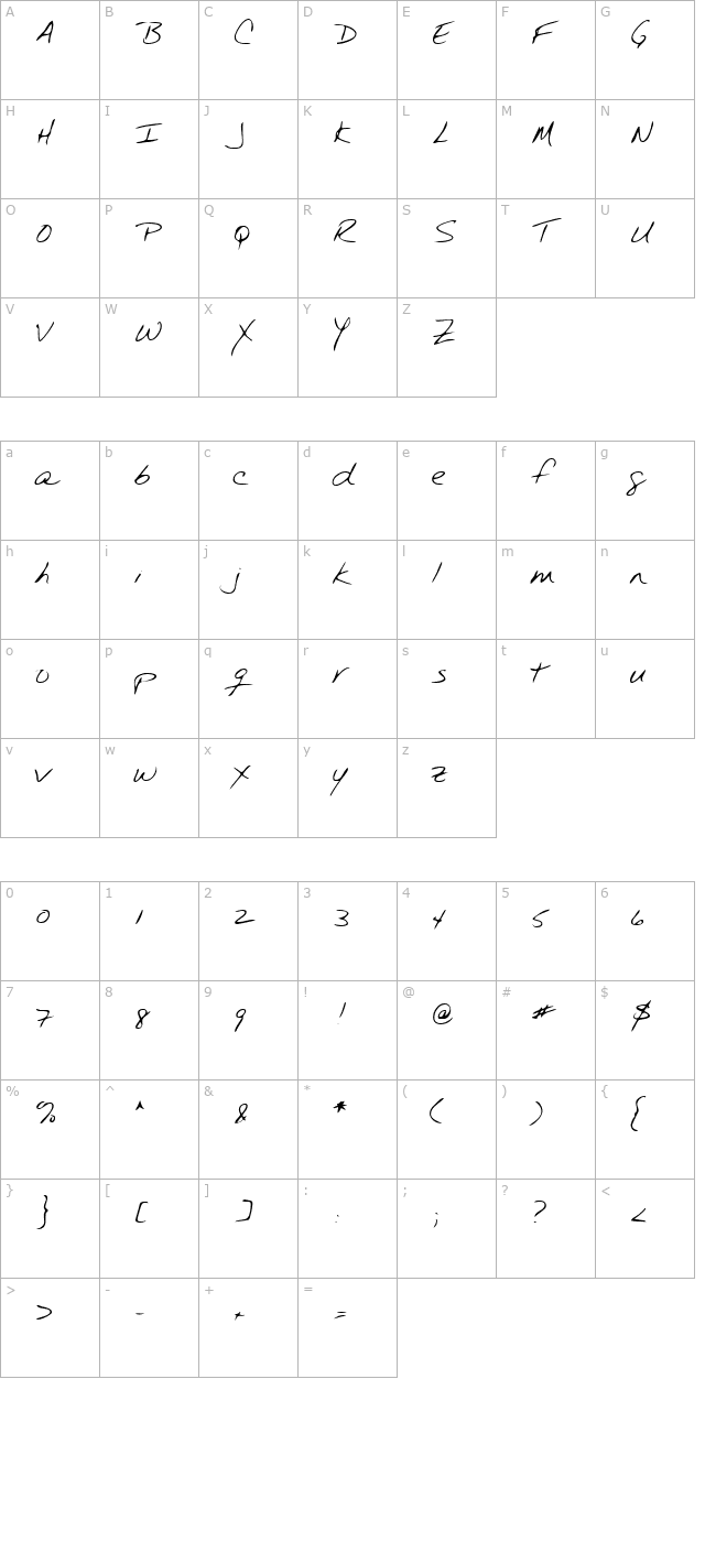 LEHN237 character map