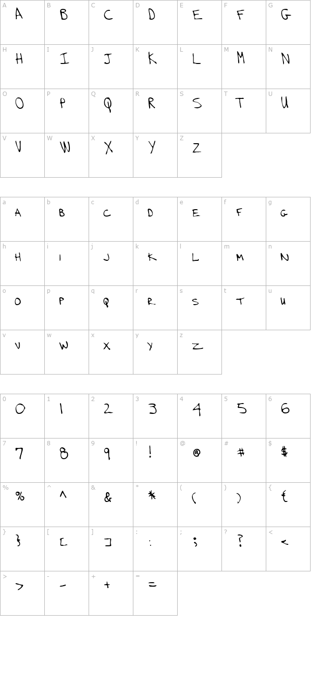 LEHN239 character map