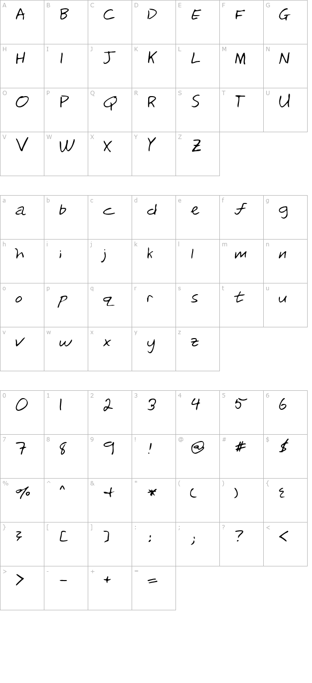 lehn241 character map