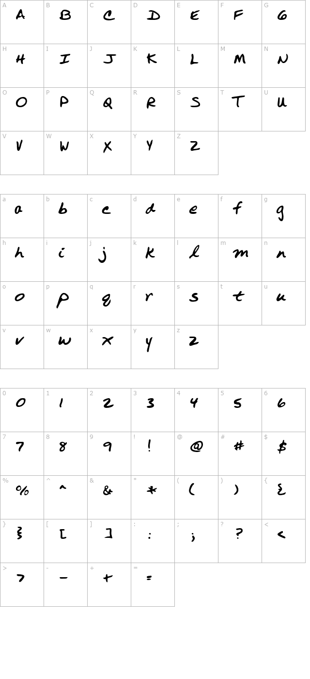 lehn251 character map