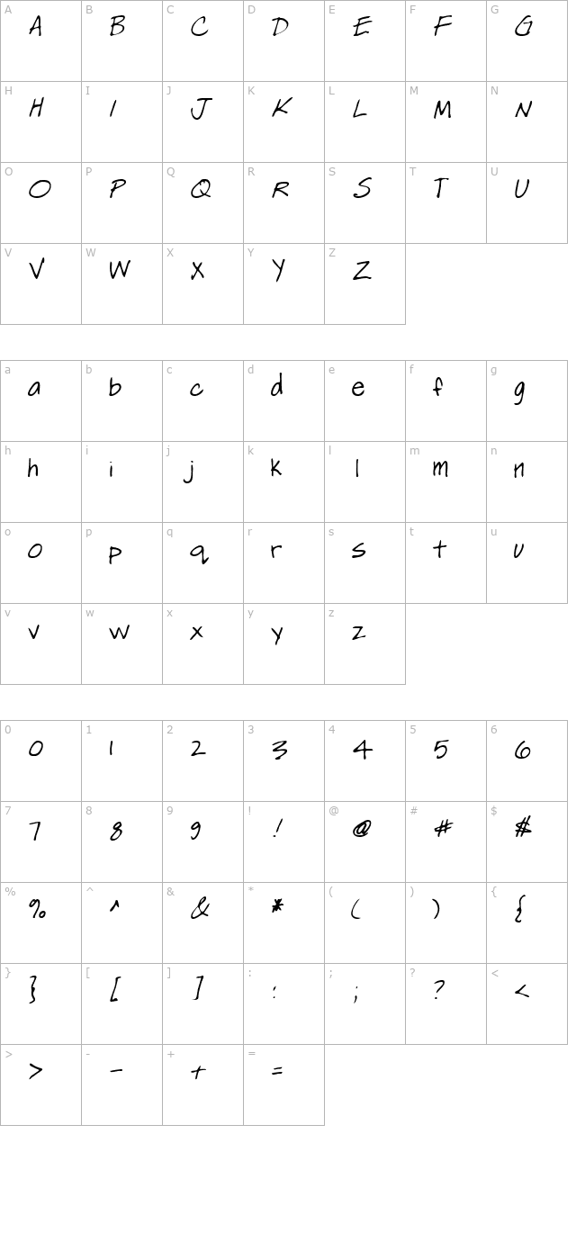 LEHN256 character map