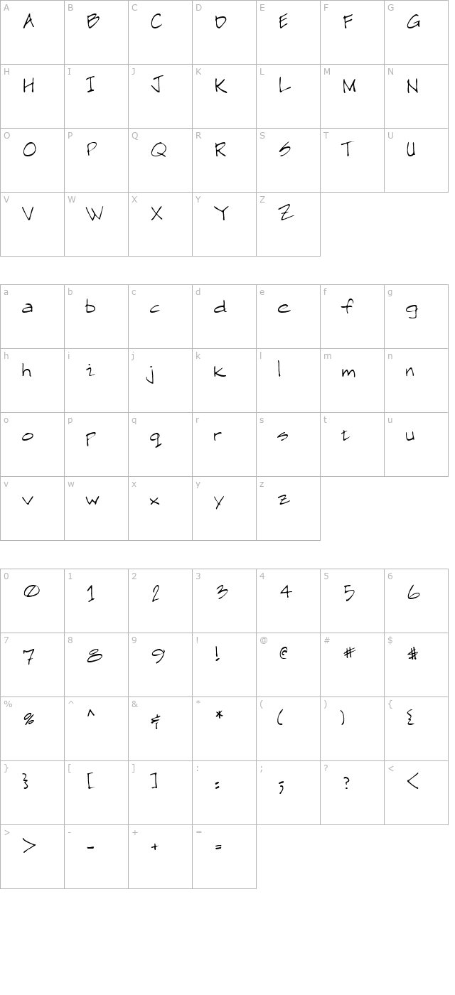 lehn257 character map