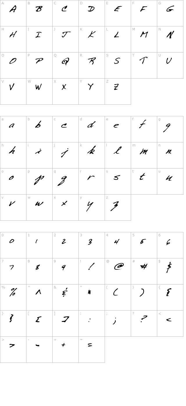 lehn258 character map