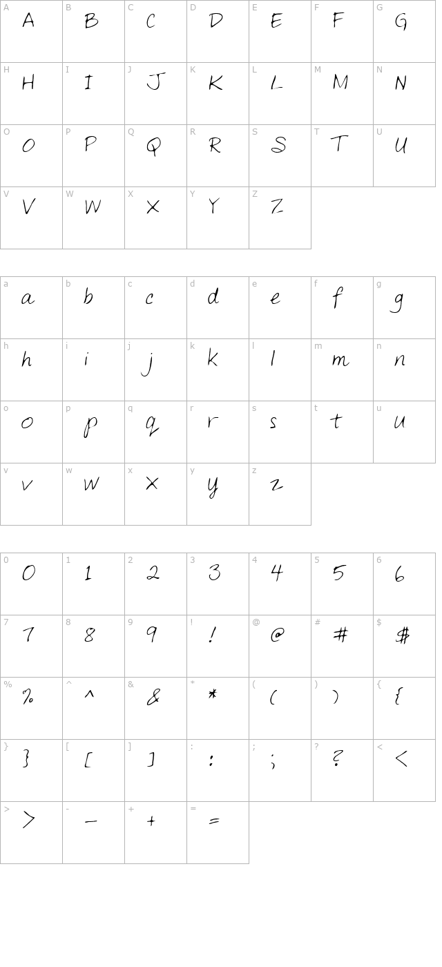 LEHN261 character map