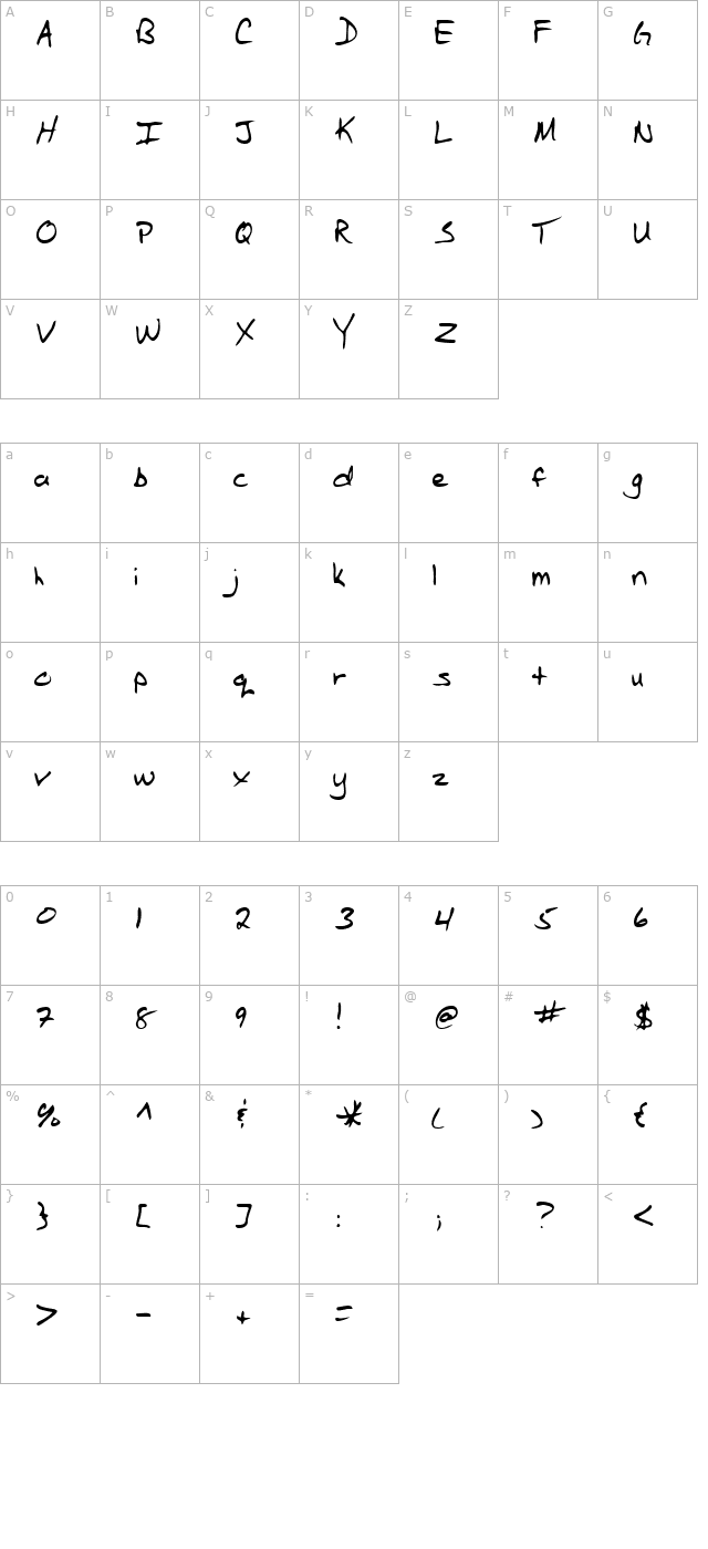 lehn265 character map